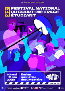 Affiche de l'édition 2023 du Festival National du Court-Métrage Étudiant
